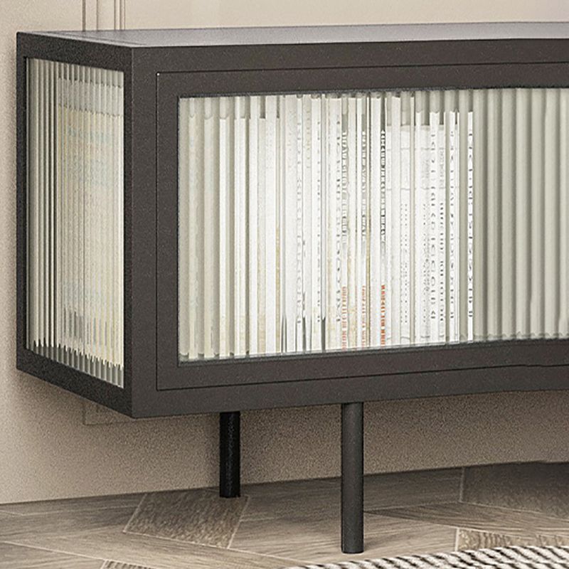 Home Metal TV Console Industrial Rectangle TV Cabinet with Glass Doors Clearhalo 'furn' 'furn_tv_stands_entertainment_centers' 'Furniture' 'Living Room Furniture' 'TV Stands & Entertainment Centers' 'TV Stands & Media Storage Furniture' 'tv_stands_entertainment_centers' 1200x1200_dc6bd00f-f56a-4ad0-9b80-7d83f54aae10