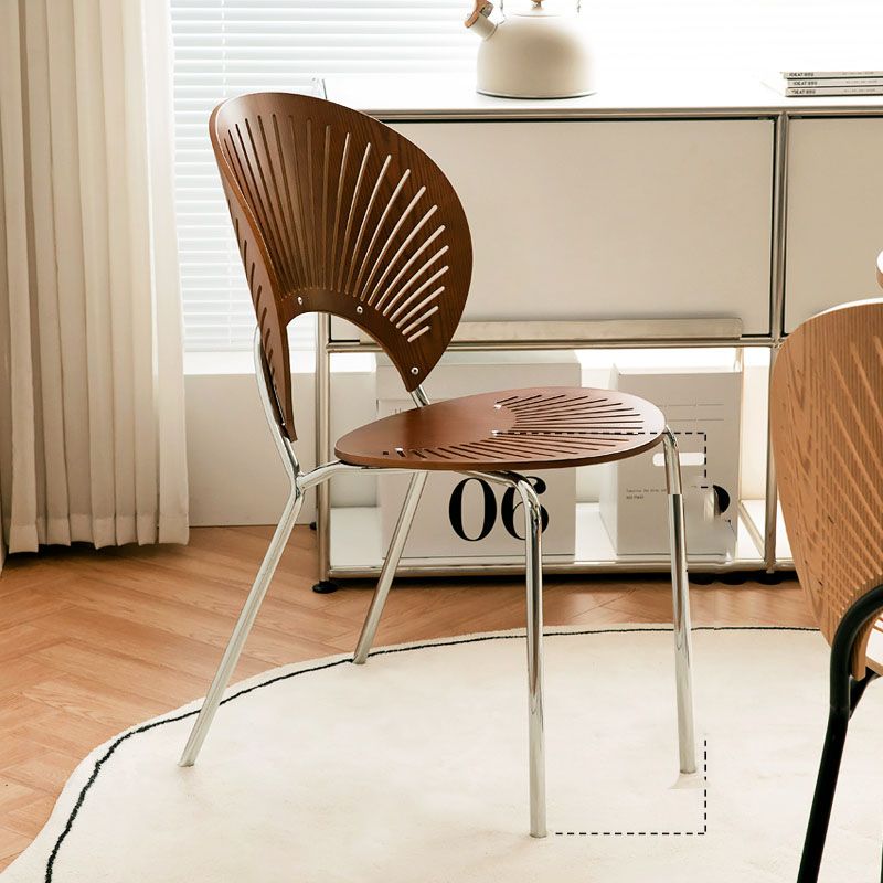 Moderne stijl eetkamerstoel houten open achterkant stoel voor eetkamer