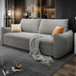 Contemporary Fabric Sofa Bed 34.65"H Square Arm Sofa Bed with Bolster Pillows,Gray Clearhalo 'furn' 'furn_sofas' 'Furniture' 'furniture_sofas' 'kitchen' 'kitchen_sofas' 'Living Room Furniture' 'Sofa' 'sofas' 1200x1200_dc6f573f-1fc5-4e17-bffc-9061aaa7ff62