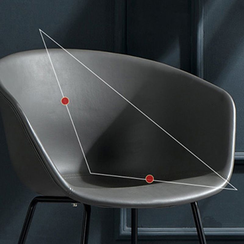 Leather Metal Industrial Dining Chair Dining Room Solid Back Chair with Arm Clearhalo ' kitchen&dining_furn' 'Dining Chairs' 'Dining Tables & Seating' 'dining_chair' 'Furniture' 'furniture_dining_chair' 'Kitchen & Dining Furniture' 'kitchen' 1200x1200_dc6fb3f7-cbbf-4f58-a16f-a1318b2a1533