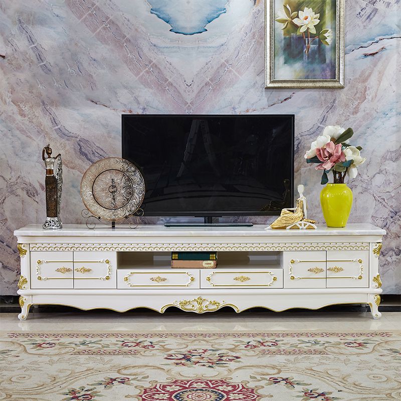 Glam 2 cassetti TV stand media supporti con console multimediale in legno solido