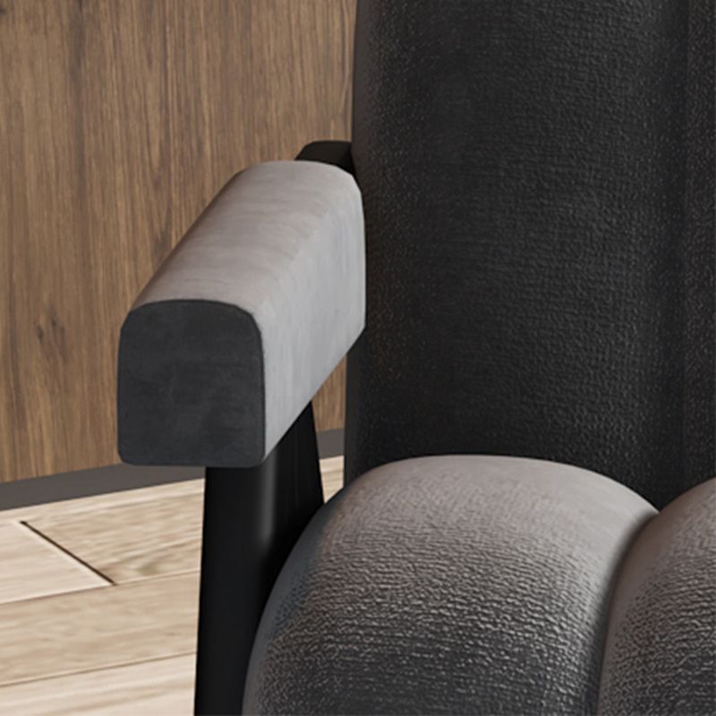 Wood Frame Accent ArmChair Sewn Pillow Back Sled Chair in Gray Clearhalo 'Accent Chairs' 'accent_chairs' 'Chairs & Seating' 'furn' 'furn_accent_chairs' 'Furniture' 'Living Room Furniture' 1200x1200_dc742d0d-dd01-4ea9-bc10-52fff8c3dff0