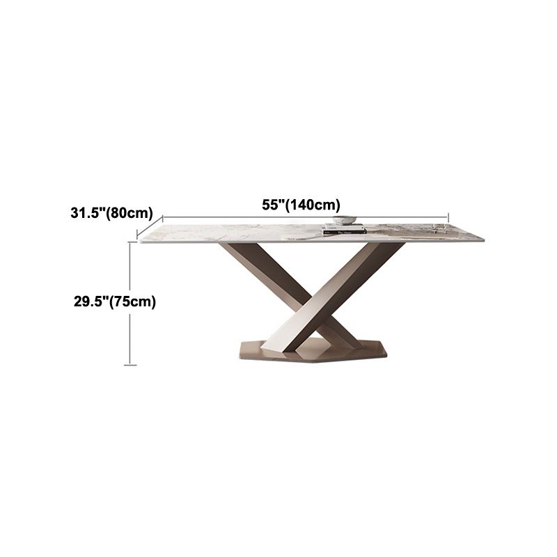 Modern Rectangle Dining Table Sintered Stone Pedestal Table for Home Clearhalo 'Dining Tables & Seating' 'Dining Tables' 'dining_table' 'furn' 'furn_dining_table' 'Furniture' 'Kitchen & Dining Furniture' 1200x1200_dc747750-a924-408d-a908-487f2df89268