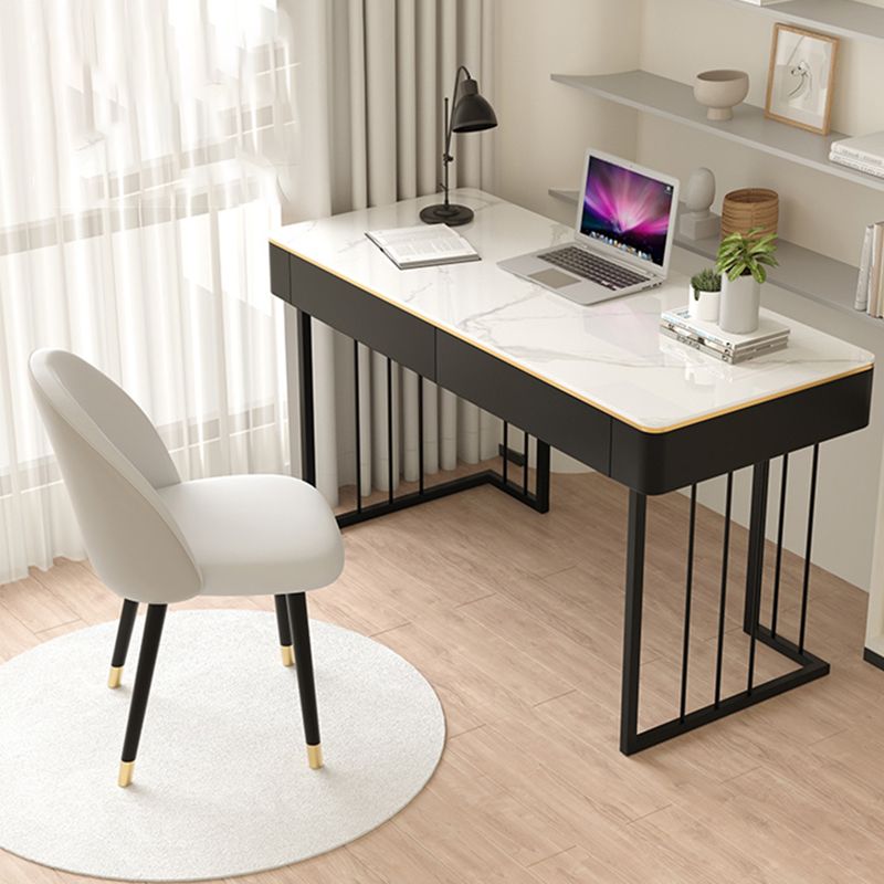 Modern 29,53 "großer Büroschreibtisch Steinkrümmungsschreiber mit 2 Schubladen