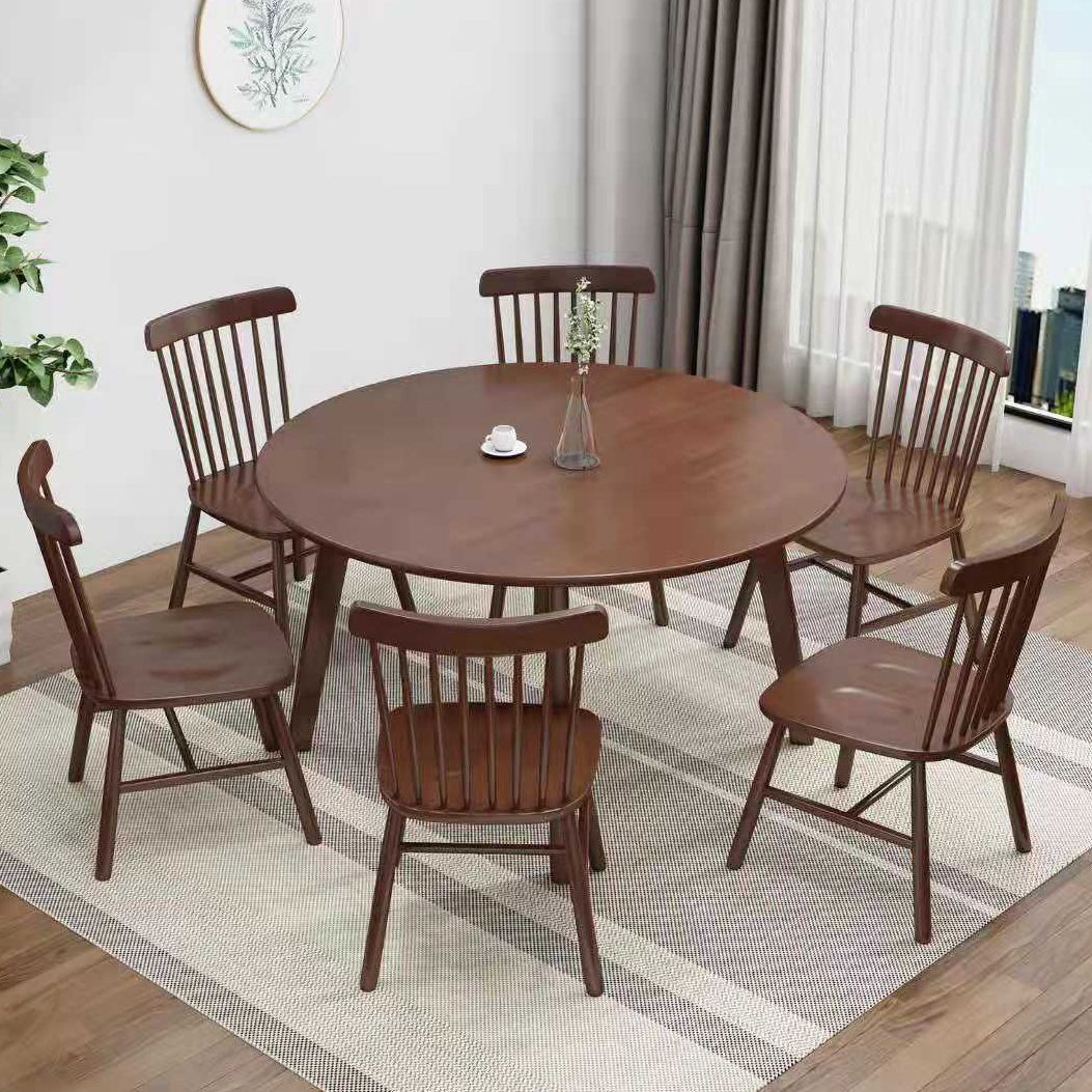 Contemporary Solid Wood Round Dining Table Kitchen Standard Dining Table with 4 Legs Base Clearhalo ' dining_table' 'Dining Tables & Seating' 'Dining Tables' 'furn' 'furn_dining_table' 'Furniture' 'furniture_dining_table' 'Kitchen & Dining Furniture' 'kitchen&dining_furn' 'kitchen' 'kitchen_dining_table' 1200x1200_dc760dd8-6154-4c87-a628-c5940a91e66c