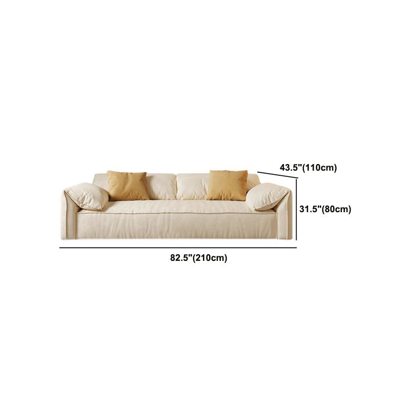 Ivory Faux Leather Sofa Wear-resistant Sewn Pillow Back Sofa Clearhalo 'furn' 'furn_sofas' 'Furniture' 'Living Room Furniture' 'Sofa' 'sofas' 1200x1200_dc76b4a0-46ff-41f0-8db6-69f52a199a0d