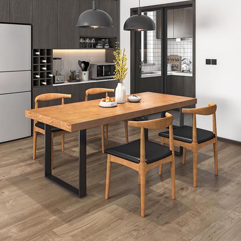 Modern 1/5/7 Pieces Dining Set Rectangle Pine Wood Dining Table for Dining Room Kitchen Clearhalo 'Dining Room Sets' 'Dining Tables & Seating' 'dining_room_set' 'furn' 'furn_dining_room_set' 'Furniture' 'Kitchen & Dining Furniture' 1200x1200_dc776bf8-c83b-427d-abb7-7077db0dfca0