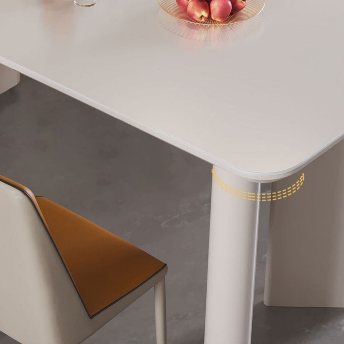 White Rectangle Dining Table Double Pedestal Table for Kitchen Dining Room