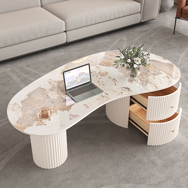 Slate Coffee Table with 2 Legs Modern Coffee Cocktail Table with Drawer Clearhalo 'Coffee & Accent Tables' 'Coffee Tables' 'coffee_tables' 'furn' 'furn_coffee_tables' 'Furniture' 'Living Room Furniture' 1200x1200_dc797ced-75e0-4f93-83f2-0cd0e6f6feff
