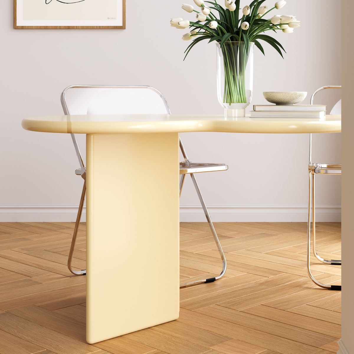 Free Form Solid Wood Dining Table Double Pedestal Furniture in Matte Finish Clearhalo 'Dining Tables & Seating' 'Dining Tables' 'dining_table' 'furn' 'furn_dining_table' 'Furniture' 'furniture_dining_table' 'Kitchen & Dining Furniture' 'kitchen' 'kitchen_dining_table' 1200x1200_dc7a18d0-7425-4bf5-91e2-3ca819a709c8