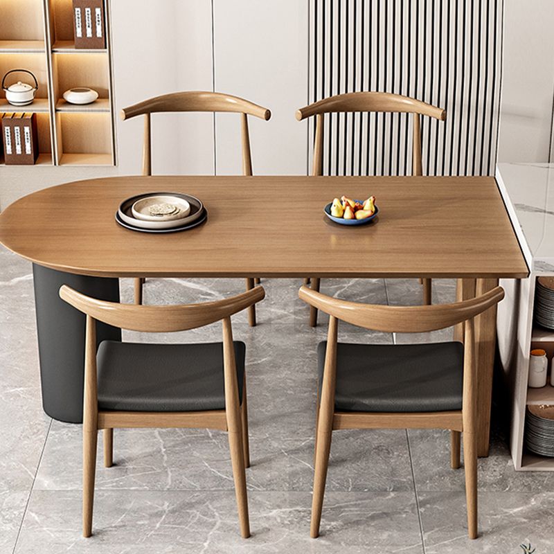 Free Form Dining Table Modern Double Pedestal Table for Kitchen