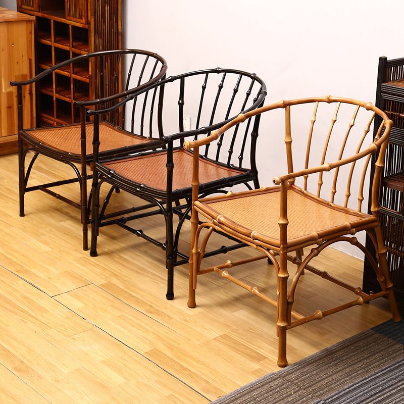 Sedie da pranzo posteriore di canna tradizionale sedia a braccio posteriore per sala da pranzo