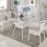 Rattan Contemporary Rectangular Dining Table Glass Top Table for Dining Room Clearhalo 'Dining Tables & Seating' 'Dining Tables' 'dining_table' 'furn' 'furn_dining_table' 'Furniture' 'furniture_dining_table' 'Kitchen & Dining Furniture' 'kitchen' 'kitchen_dining_table' 1200x1200_dc7dbf5b-fd26-4784-9b6d-d399fb76c7df