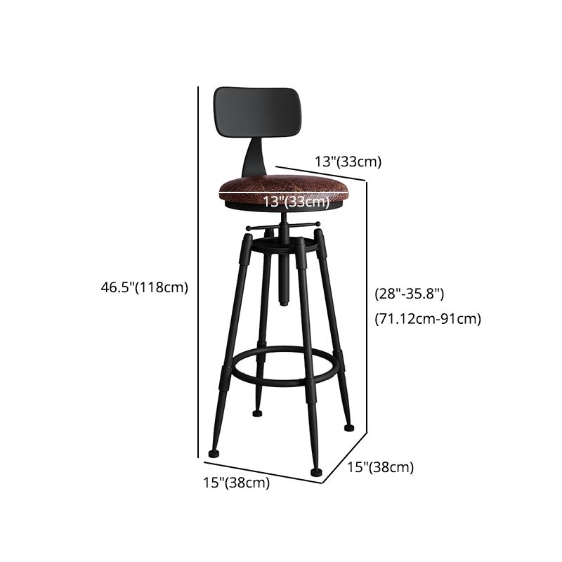 Industrial Armless Liftable Counter Stool Iron Restaurant Bar Stool with Pedal Clearhalo 'Bar Furniture' 'Bar Stools' 'bar_stools' 'furn' 'furn_bar_stools' 'furniture_bar_stools' 'Kitchen & Dining Furniture' 'kitchen&dining_furn' 'kitchen' 'kitchen_furn' Furniture' 1200x1200_dc7df35c-747b-44a4-b06a-23a797bdf7e3