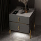 Contemporary Accent Table Nightstand Stone Night Table with Drawers