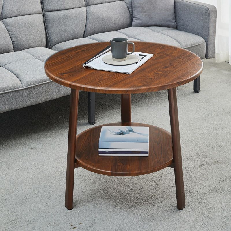Modern Style Cocktail Table Artificial Wood White/black/brown Round Coffee Table
