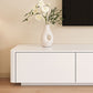White TV Console Modern Cable Management Engineered Wood Media Console Clearhalo 'furn' 'furn_tv_stands_entertainment_centers' 'Furniture' 'Living Room Furniture' 'TV Stands & Entertainment Centers' 'TV Stands & Media Storage Furniture' 'tv_stands_entertainment_centers' 1200x1200_dc80467a-c187-4716-ab66-fc3d08e610ad