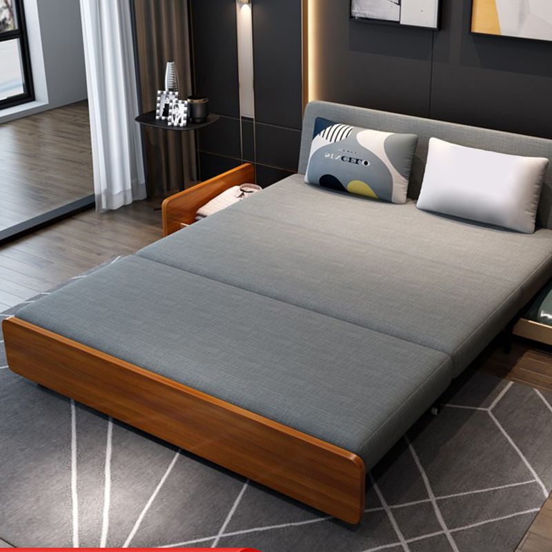 リビングルーム用の現代リネンアームレスベッド洗える標準ソファー