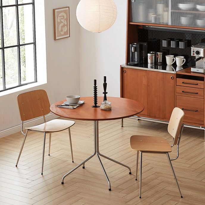 Contemporary Round 4-foot Home Furniture Solid Wood Dining Room Collection Clearhalo ' dining_table' 'Dining Tables & Seating' 'Dining Tables' 'furn' 'furn_dining_table' 'Furniture' 'furniture_dining_table' 'Kitchen & Dining Furniture' 'kitchen&dining_furn' 'kitchen' 'kitchen_dining_table' 1200x1200_dc8180af-aa63-4717-9bd0-d74c6eefc9a3