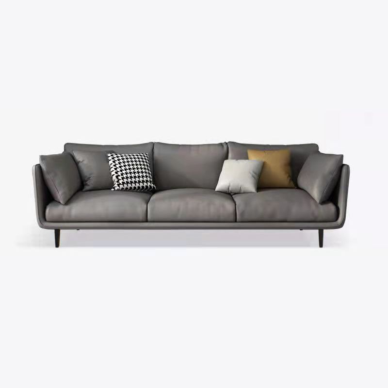 3 Seater 33.4"H Faux Leather Square Arm Sofa for Living Room Clearhalo 'furn' 'furn_sofas' 'Furniture' 'furniture_sofas' 'Living Room Furniture' 'Sofa' 'sofas' 1200x1200_dc81a3a3-5e63-407d-b105-f7c4038b4c75