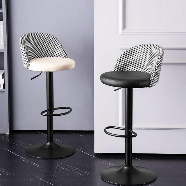 Contemporary Leather Home Stool Matte Finish Adjustable Footrest Barstool Clearhalo 'Bar Furniture' 'Bar Stools' 'bar_stools' 'furn' 'furn_bar_stools' 'Furniture' 'furniture_bar_stools' 'Kitchen & Dining Furniture' 1200x1200_dc8368c0-c5c5-4b8a-ab78-70ccf5267043