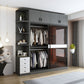 Grey Wardrobe Cabinet Contemporary Wooden Wardrobe Armoire for Home