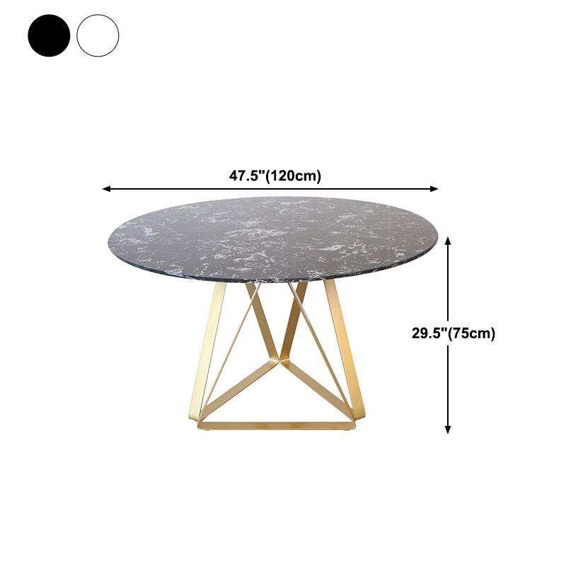 Table à manger de luxe traditionnelle Table ronde en marbre artificiel pour la maison