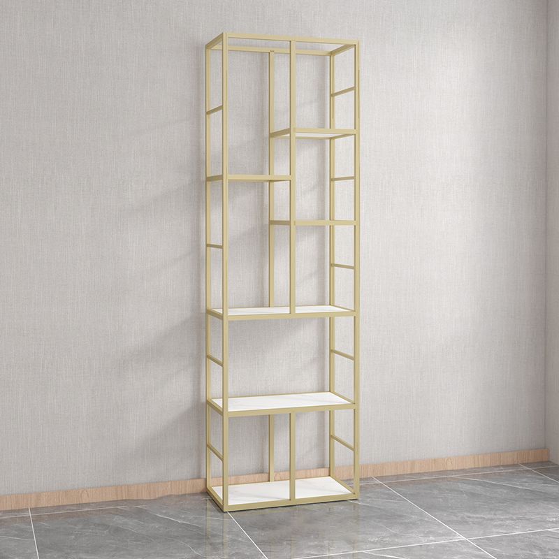 Glam Engineered Wood Bookshelf Open Back Standard Bookcase with Shelves