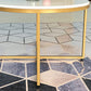 Modern Round Slate Coffee Table Cross Legs Cocktail Table in Gold Clearhalo 'Coffee & Accent Tables' 'Coffee Tables' 'coffee_tables' 'furn' 'furn_coffee_tables' 'Furniture' 'Living Room Furniture' 1200x1200_dc878b97-4693-4db4-bd62-3b3110303d7e