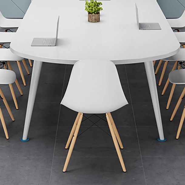 Modern Style Oval Writing Desk Wooden Parsons Base Office Desk Clearhalo 'furn' 'furn_office_desk' 'Furniture' 'furniture_office_desk' 'Office Desks' 'Office Furniture' 'office_desk' 1200x1200_dc88b6af-6563-4871-bf21-1a7cf6e94f77