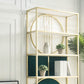 Modern Style Bookcase Gold Metal Open Back Etagere Bookshelf for Home Office