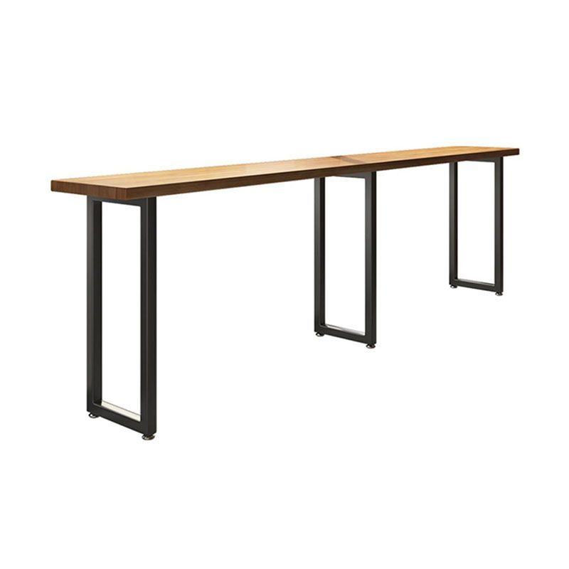 Modern Wood Pub Table with Rectangle Table Top Black Trestle Table with 42-inch Height Clearhalo 'Bar Furniture' 'Bar Tables' 'bar_tables' 'furn' 'furn_bar_tables' 'Furniture' 'furniture_bar_tables' 'Kitchen & Dining Furniture' 1200x1200_dc89aca2-2a5c-47a1-9d4c-9778ee1933d7