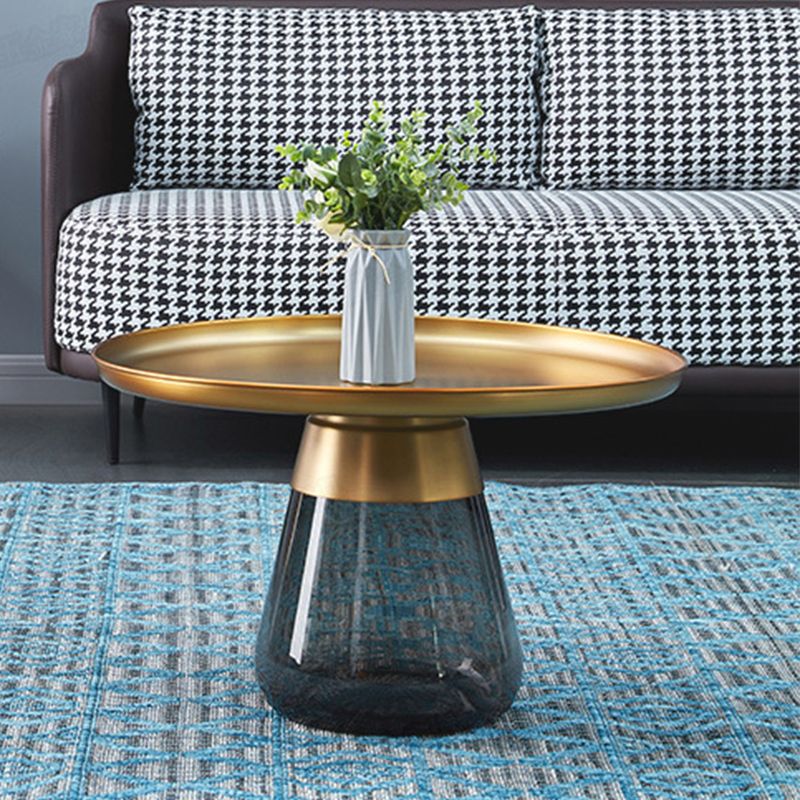 Conception de base de piédestal Black / Gol Countertop Metal Frame en verre Tableau de base Round