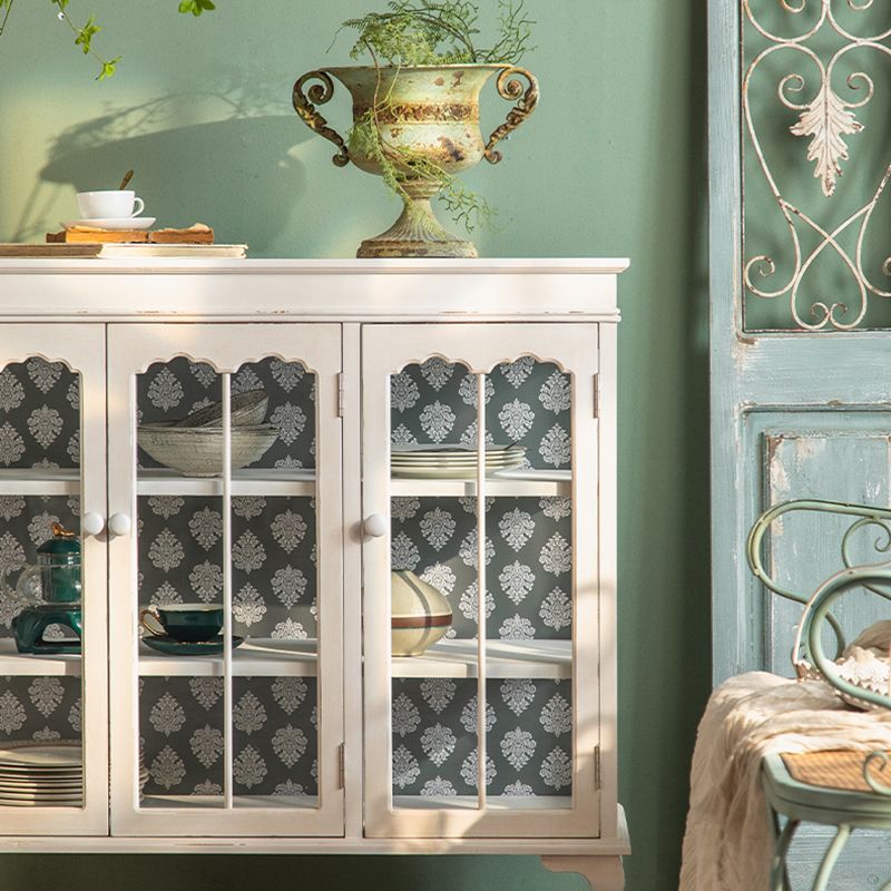 Tradizionale in legno in legno in legno in legno porte in vetro a buffet per camera da letto