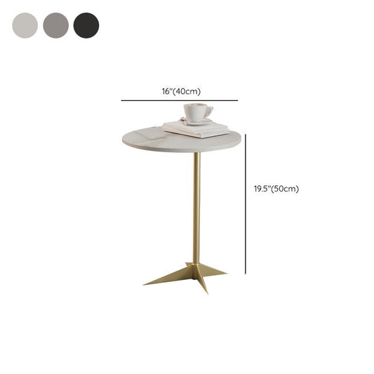 Modern Round Slate Side End Table Metal Pedestal Sofa Side Table Clearhalo 'Coffee & Accent Tables' 'End & Side Tables' 'end_side_tables' 'furn' 'furn_end_side_tables' 'Furniture' 'Living Room Furniture' 1200x1200_dc9000ea-6489-4f14-935d-f69418c17708