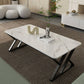 Slate Rectangle Coffee Table Sled Iron Base Type Single Table