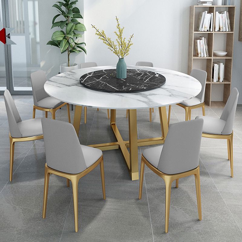 Modern Sintered Stone Dining Table Round Dinner Room Table for Dining Room Clearhalo 'Dining Tables & Seating' 'Dining Tables' 'dining_table' 'furn' 'furn_dining_table' 'Furniture' 'furniture_dining_table' 'Kitchen & Dining Furniture' 'kitchen' 'kitchen_dining_table' 1200x1200_dc929d91-8ea6-4027-8bdf-ca87bb886c25