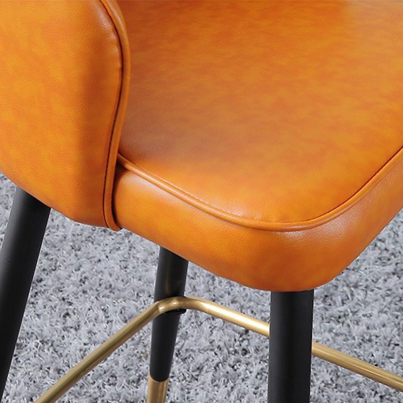 Leather Counter Stool Scandinavian Style Armed Low Back Stools for Home Clearhalo 'Bar Furniture' 'Bar Stools' 'bar_stools' 'furn' 'furn_bar_stools' 'Furniture' 'Kitchen & Dining Furniture' 1200x1200_dc92f7f9-bdcf-4fc8-8964-95846c5a868f