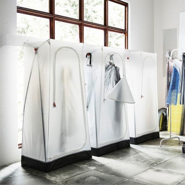 Moderne freistehende Garderobe Armoire Metallgarderobe mit Wäschelbahn