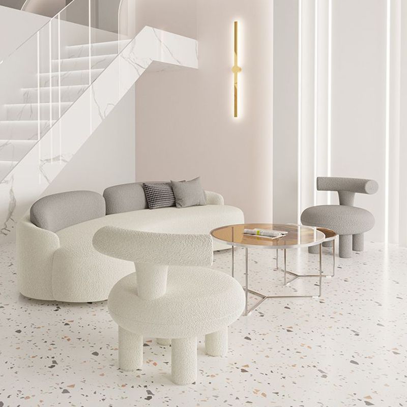 Scandinave 39,4 pouces D SOFA CURVE LOODE ET CUIR FAU