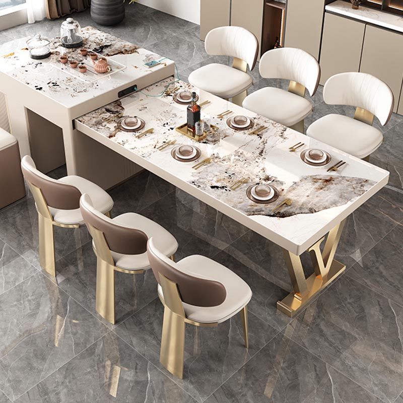 Nordic Glam Style Chair Dining Armless Chairs for Kitchen with Metal Legs Clearhalo 'Dining Chairs' 'Dining Tables & Seating' 'dining_chair' 'furn' 'furn_dining_chair' 'Furniture' 'Kitchen & Dining Furniture' 1200x1200_dc94646d-186f-4772-8749-4d35e9470cbb