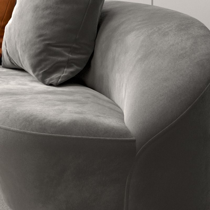 Divano con smoking di velluto contemporaneo con schiena stretta per l'appartamento