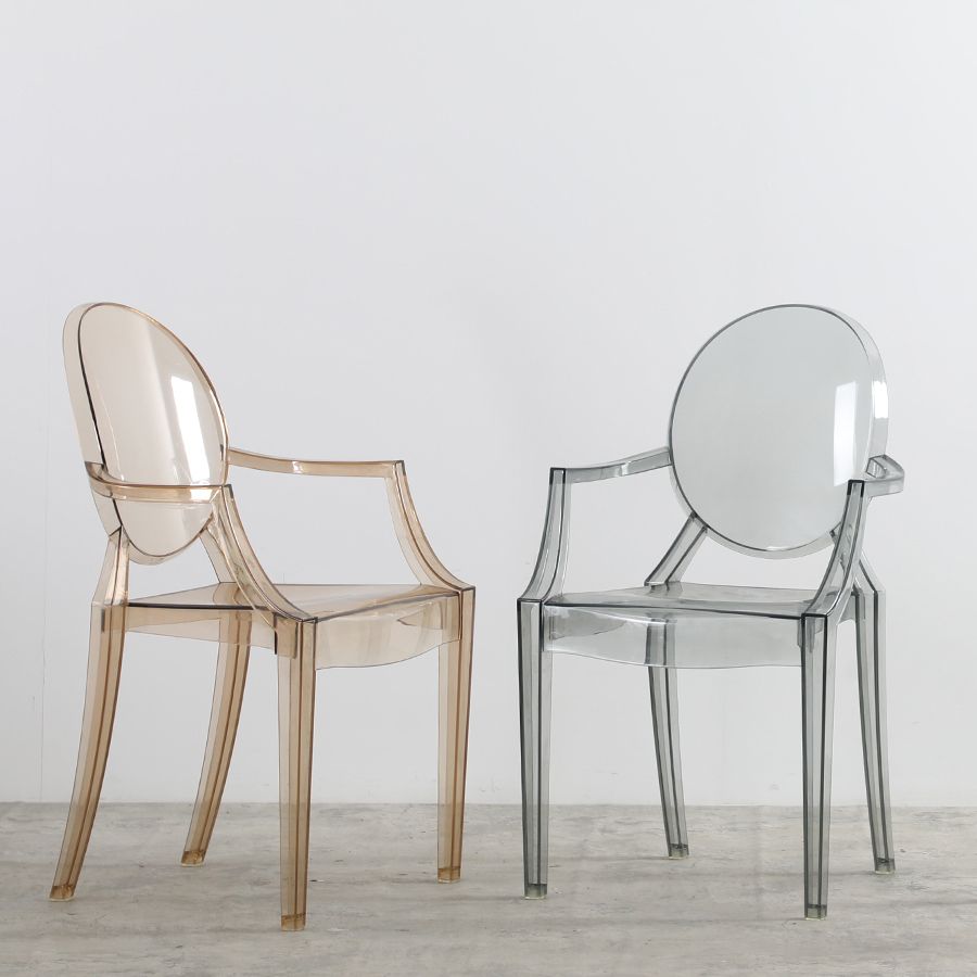 Scandinavian Style Dining Chair Home Acrylic Open Back Dining Chair with Arm Clearhalo ' kitchen&dining_furn' 'Dining Chairs' 'Dining Tables & Seating' 'dining_chair' 'furn' 'furn_dining_chair' 'Furniture' 'furniture_dining_chair' 'Kitchen & Dining Furniture' 'kitchen' 1200x1200_dc9546be-ae58-45d9-afe3-fd6628d8a24c
