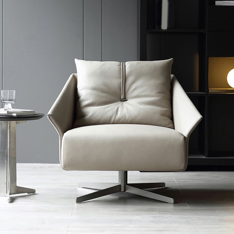 Chaise en cuir fausse 33 "L x29,5" W x27,5 "H chaise pivotante pour le salon