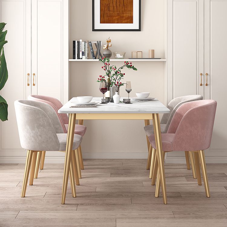 Scandinavian Sintered Stone Dining Table Set White Rectangle Home Use Dining Set Clearhalo 'Dining Room Sets' 'Dining Tables & Seating' 'dining_room_set' 'furn' 'furn_dining_room_set' 'Furniture' 'furniture_dining_room_set' 'Kitchen & Dining Furniture' 'kitchen&dining_furn' 'kitchen' 1200x1200_dc96f31d-fbfe-4c5a-892c-ed1e67d320b9