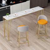 Tavolo da top in pietra tavolo da pub in stile industriale con gambe metalliche