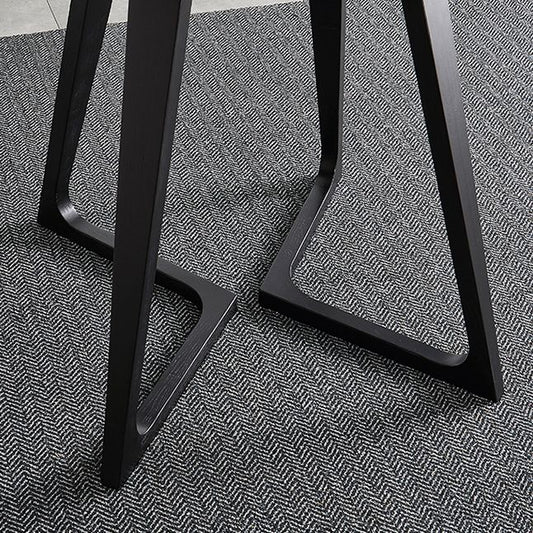 Sintered Stone White Tone Dining Table Industrial Style Double Pedestal Table for Dining Room