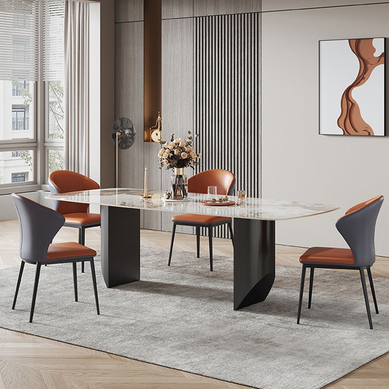 Sillas laterales sin brazo de silla trasera de estilo contemporáneo con patas de metal para cocina