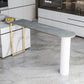 Nordic Style Stone Top Bar Table 42-inch Height Metal Pedestal Bistro Table Clearhalo 'Bar Furniture' 'Bar Tables' 'bar_tables' 'furn' 'furn_bar_tables' 'Furniture' 'Kitchen & Dining Furniture' 1200x1200_dc9a6171-9cd2-4734-b378-31587476dce6