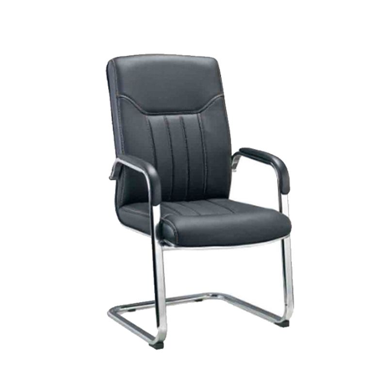 Chaise de gestion des managers en cuir avec chaise de bureau à ossature chromée rembourrée